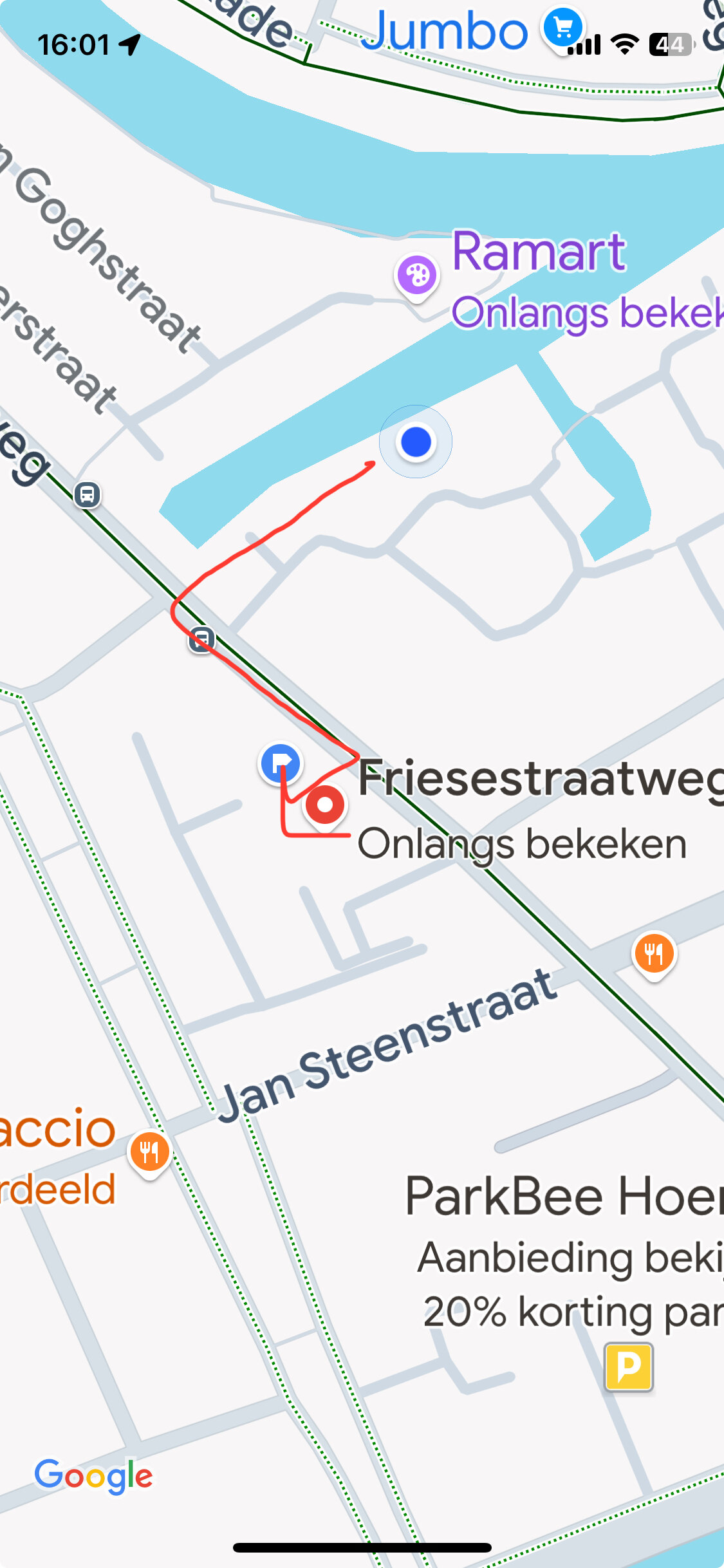 Olaf's parkeerplaats - dichtbij